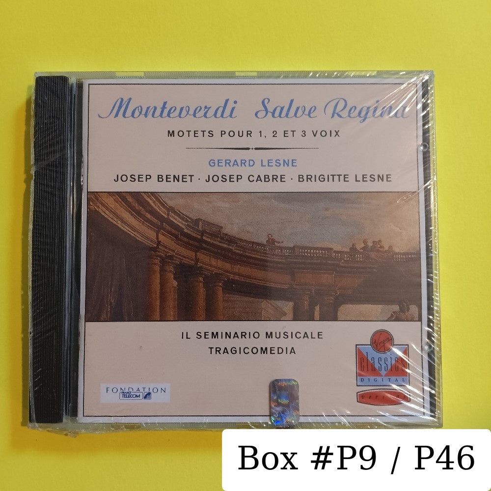 Monteverdi – Gerard Lesne • Josep Benet • Josep Cabre* • Brigitte Lesne • Il Seminario Musicale • Tragicomedia - Salve Regina (Motets Pour 1, 2 Et 3 Voix) - 1990 - 0777 7 59602 2 8 - New - Sealed - CDs - Europe Import