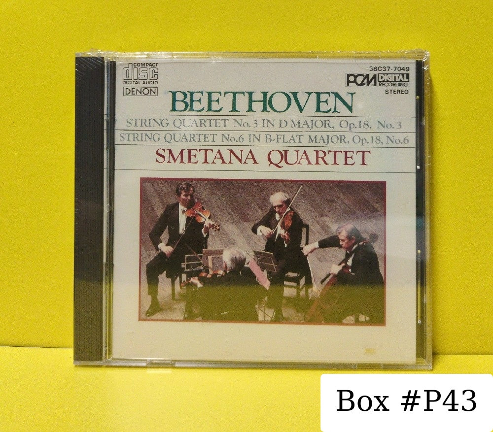 Smetana Quartet, Beethoven - String Quartet No. 3 In D Major, Op. 18, No.3 / String Quartet No. 6 In B-Flat Major, Op. 18, No. 6 - 38C37-7049 - New - Sealed - CDs - Japan Import - English On Back