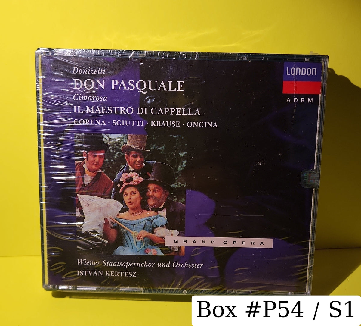 Donizetti / Cimarosa, Corena, Sciutti, Krause, Oncina, Wiener Staatsopernchor Und Orchester, István Kertész - Don Pasquale / Il Maestro Di Cappella - 1991 - 433 036-2 New - Sealed - CDs