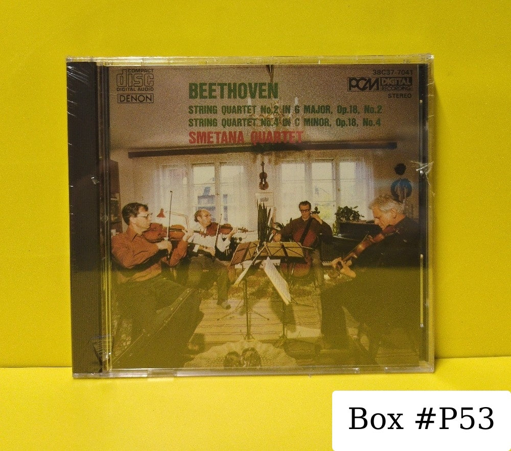 Beethoven, Smetana Quartet - String Quartet No. 2 And No. 4 - 1983 - 38C37-7041 - New - Sealed - CDs - Japan Import - Red & White Denon Logo