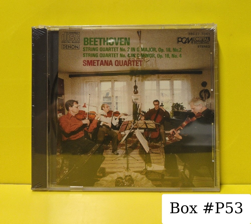 Beethoven, Smetana Quartet - String Quartet No. 2 And No. 4 - 1983 - 38C37-7041 - New - Sealed - CDs - Japan Import - Black & White Denon Logo