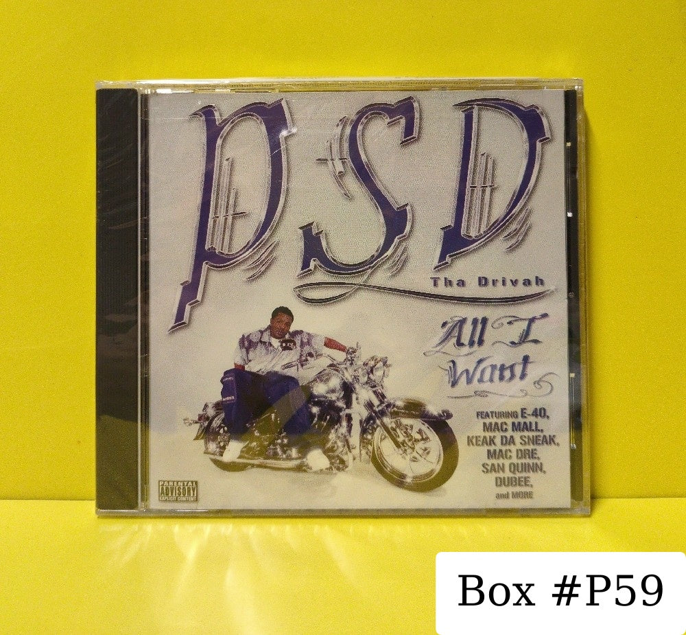 PSD Tha Drivah - All I Want - PSD0001 - New - Sealed - CDs