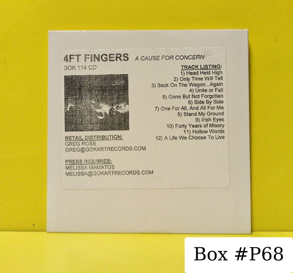 4Ft Fingers - A Cause For Concern - 2004 - GOK 114 CD - Used - EX - CDs - Promo