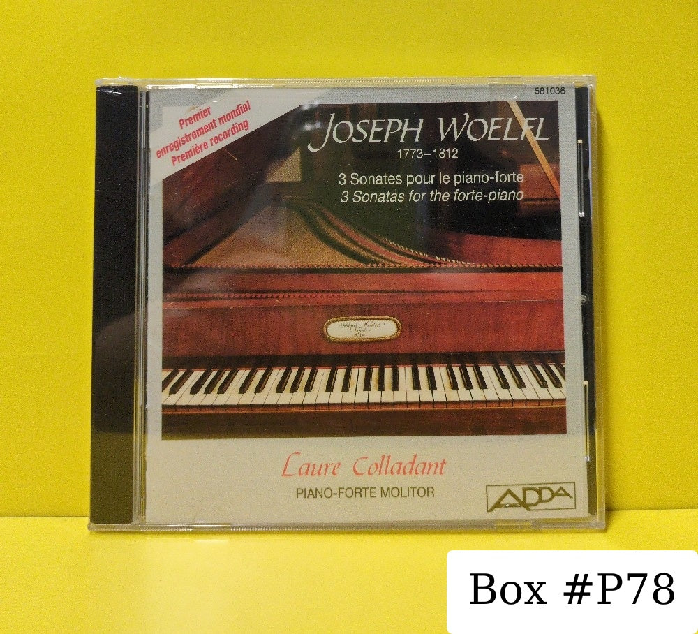 Joseph Woelfl - Laure Colladant - 3 Donates Pour Le Piano-Forte = 3 Sonatas For The Forte-Piano - 1988 - 581036 - New - Sealed - CDs - France Import
