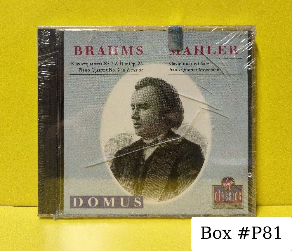 Brahms / Mahler, Domus - Klavierquartett Nr. 2 A-Dur Op. 26 = Piano Quartet No.B2 In A Major / Klavierquartett Satz = Piano Quartet Movement - 1988 - VC 7 90739-2/0777 7 59144 2 9 - New - Sealed - CDs - UK Import