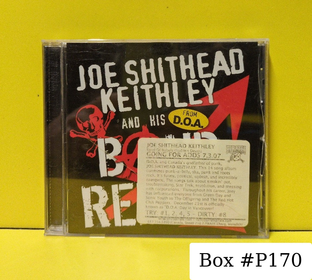 Joe Shithead Keithley - Band Of Rebels - 2007 - SDR 0074 - Used - EX - CDs - Promo - Canadian Import