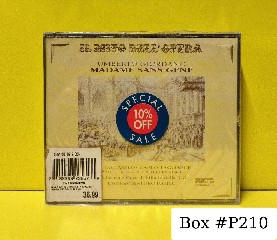 Umberto Giordano, Orchestra E Coro Di Milano Della Rai, Arturo Basile, Laszlo, Tagliabue, Vega, Perucci - Madame Sans Gene - 1996 - GB 1129/30-2 - New - Sealed - CDs - 2xCD Set - Italy Import