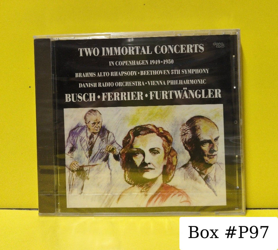 Busch, Ferrier, Furtwangler - Two Immortal Concerts In Copenhagen 1949-1950 (Brahms Alto Rhapsody, Beethoven 5th Symphony) - 1988 - DACOCD 301 - New - Sealed - CDs - Denmark Import - Reissue - Remastered
