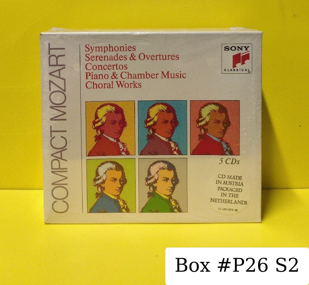 Wolfgang Amadeus Mozart, Various  - Compact Mozart - 1990 - SB5K 45 977 - New - Sealed - CDs 5xCD Box Set - Netherlands Import