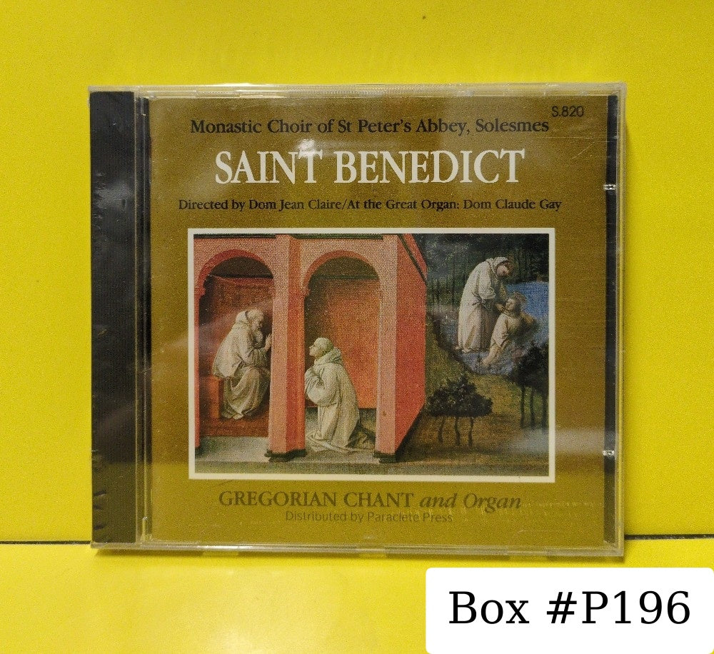 Monastic Choir Of St. Peter's Abbey, Solesmes, Dom Jean Claire, Dom Claude Gay - Gregorian Chant And Organ Saint Benedict - 1985 - S.820 - New - Sealed - CDs - Reissue