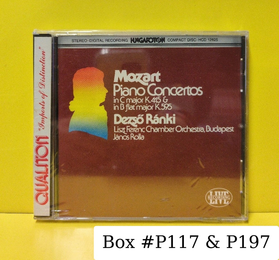 Mozart, Dezso Ranki, Liszt Ferenc Chamber Orchestra, Janos Rolla - Piano Concertos In C Major, K.415 & In B-Flat Major, K.595 - 1989 - HCD 12825 - New - Sealed - CDs - Hungary Import