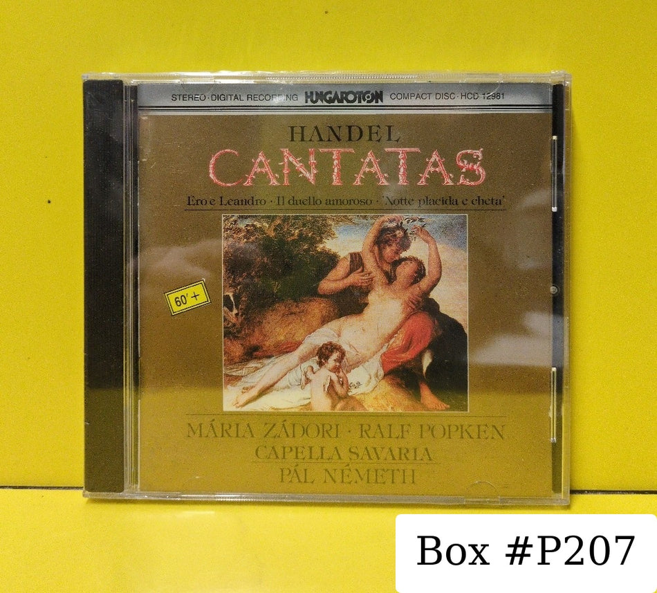 George Friedric Handel, Mária Zádori, Ralf Popken, Pál Németh, Capella Savaria - Kantáták / Cantatas - 1989 - HCD 12981 - New - Sealed - CDs - Hungary Import