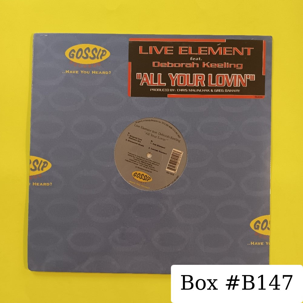 Live Element - All Your Lovin' 12" - 1999 - GG-1019 - New - Sealed - Vinyl