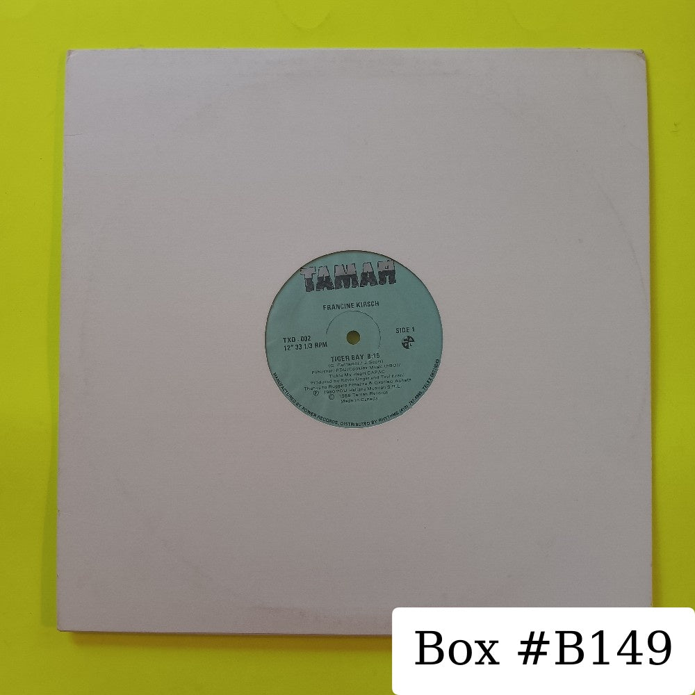 Francine Kirsch - Tiger Bay ITALO-DISCO 12" - 1986 - TXD 002 - Used - Sealed - Vinyl