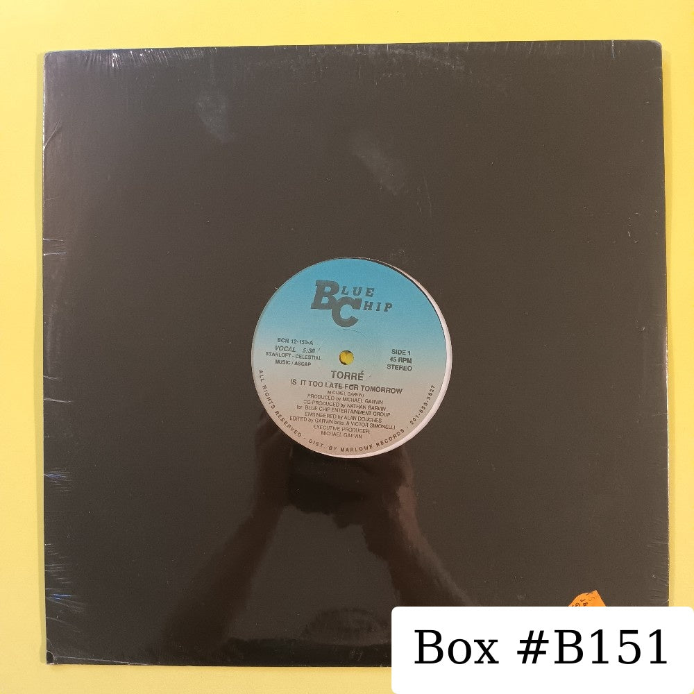 Torre  - Is It Too Late For Tomorrow 12" - 1986 - BCR 12-150 - New - Sealed - Vinyl