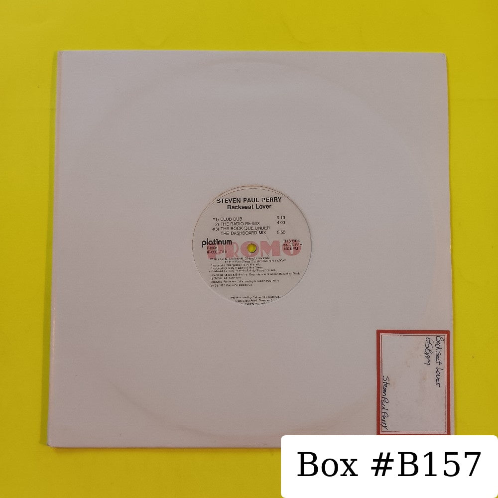 Steven Paul Perry - Backseat Lover 12" PROMO - 1990 - P-0001 - Used - EX - Vinyl