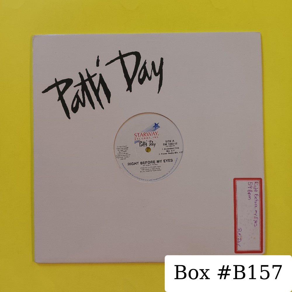 Patti Day - Right Before My Eyes 12"  - 1988 - SW 1202-12 - Used - EX - Vinyl