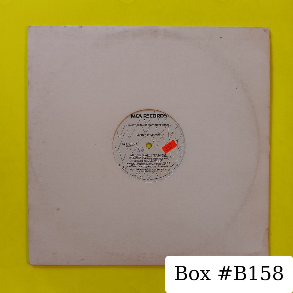 Lenny Williams - Messing With My Mind 12" Promo - 1980 - L33-1703 - Used - VG++ - Vinyl