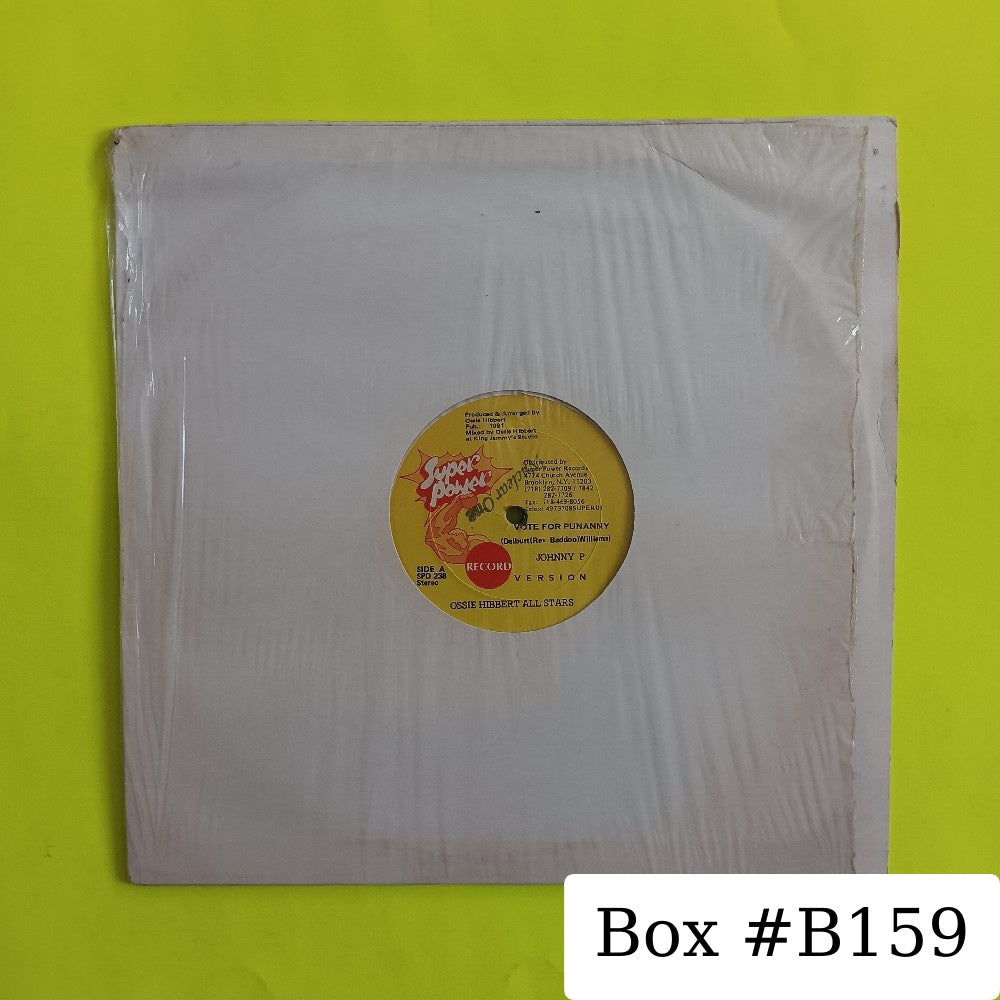 Johnny P / Derrick Irie - Vote For Punanny / System 12" - 1991 - SPD 238 - Used - VG++ - Vinyl