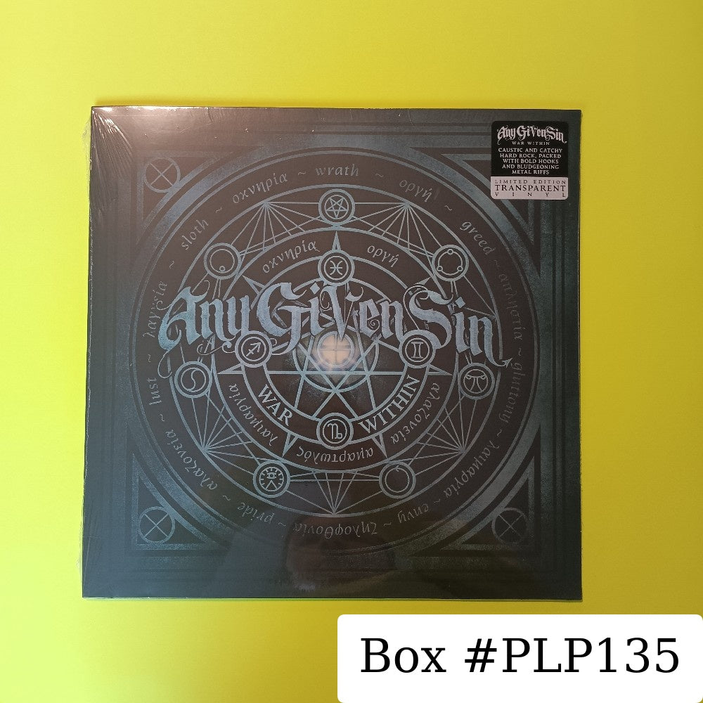 Any Given Sin - War Within TRANSPARENT VINYL - 2023 - M76651 - New - Sealed - Vinyl