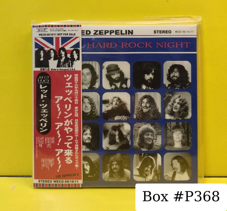 Led Zeppelin - A Hard Rock Night - 2003 - WECD-09/10/11 - New - Sealed - CDs - 3xCD - Unofficial Release - Japan Import - With Obi Strip