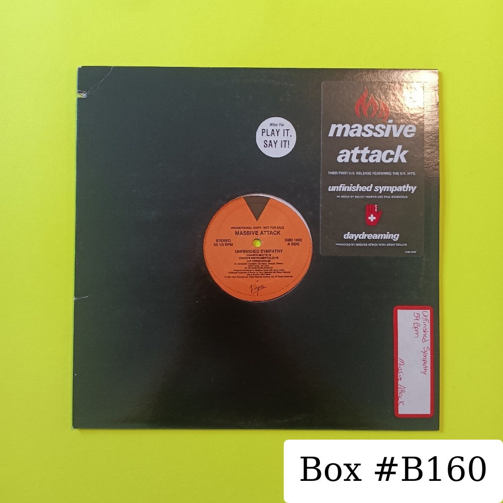 Massive Attack - Unfinished Sympathy 12" PROMO - 1991 - DMD 1662 - Used - VG++ - Vinyl