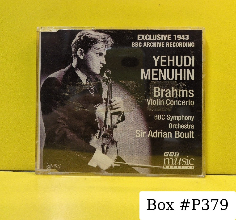 Brahms, Yehudi Menuhin, BBC Symphony Orchestra, Sir Adrian Boult - Exclusive 1943 BBC Archive Recording: Brahms Violin Concerto - 1997 - BBC MM61 - Used - EX - CDs