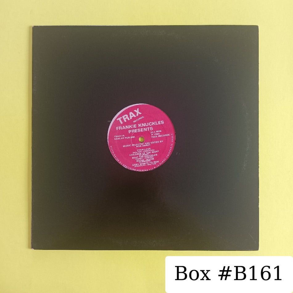 Frankie Knuckles - Presents Music Selected By Ron Hardy - 1989 - TRX 5011 - Used - VG+ - Vinyl