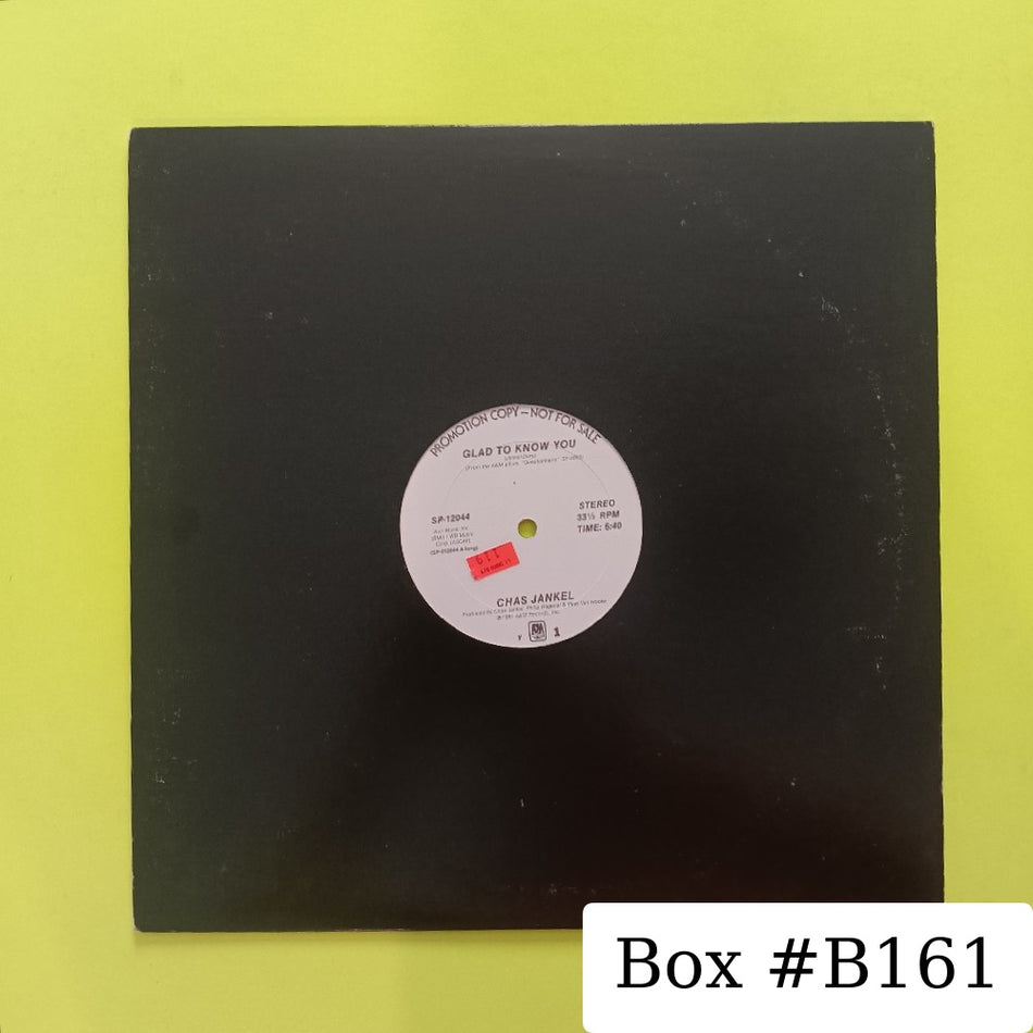 Chase Jankel - Glad To Know You 12" PROMO - 1981 - SP 12044 - Used - VG++ - Vinyl