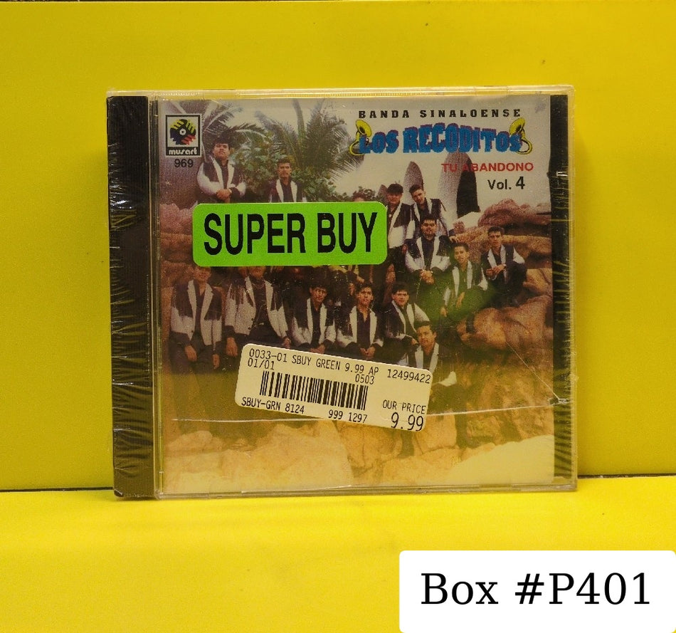 Banda Sinaloense Los Recoditos - Tu Abandono Vol. 4 - 1993 - CDP-969 - New - Sealed - CDs - Mexican Import