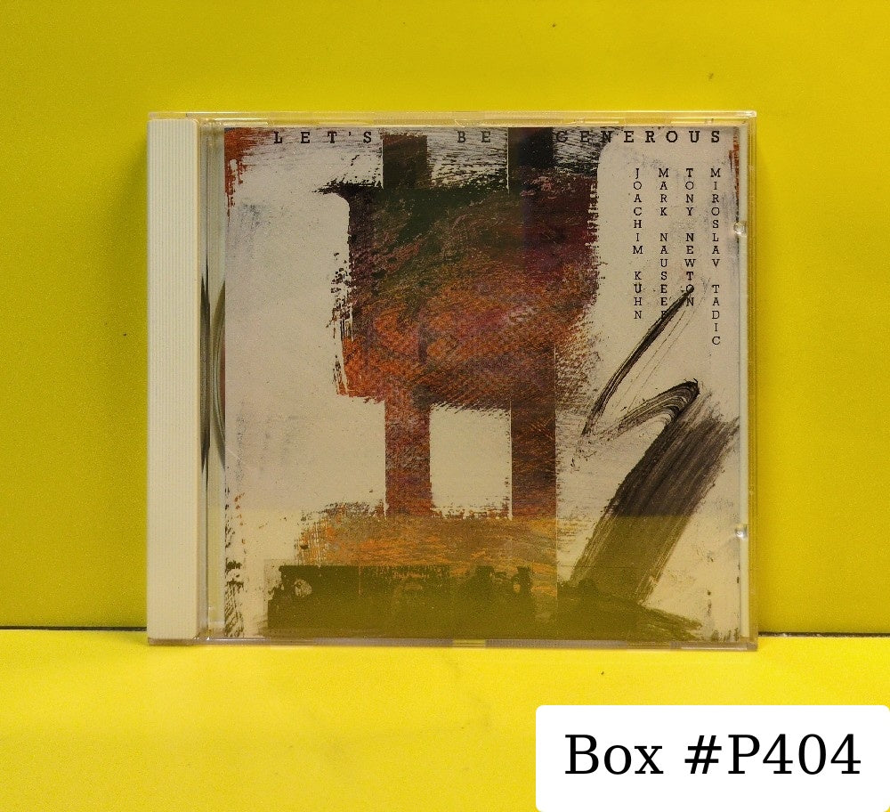 Joachim Kühn / Mark Nauseef / Tony Newton / Miroslav Tadic - Let's Be Generous - 1991 - CMP CD 53 - Used - EX - CDs - Germany Import