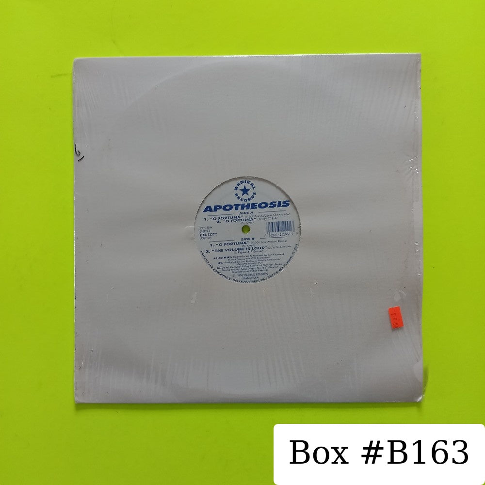 Apotheosis - O Fortuna 12" - 1992 - RAD 39 - Used - VG+ - Vinyl