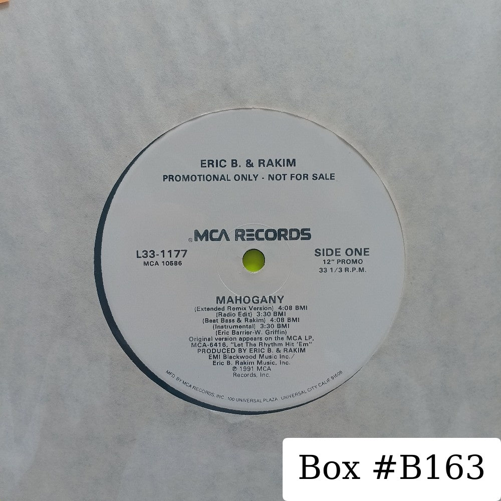 Eric B. & Rakim - Mahogany 12" Promo - 1991 - L33-1177 - Used - EX - Vinyl