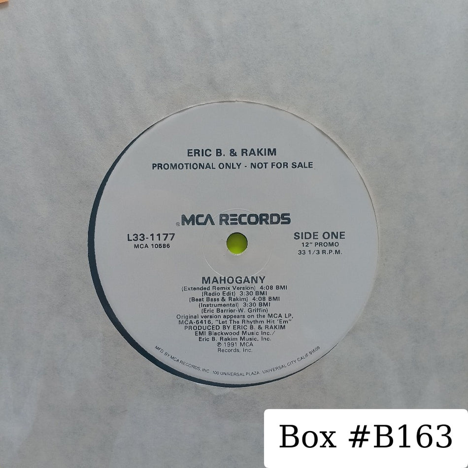 Eric B. & Rakim - Mahogany 12" Promo - 1991 - L33-1177 - Used - EX - Vinyl