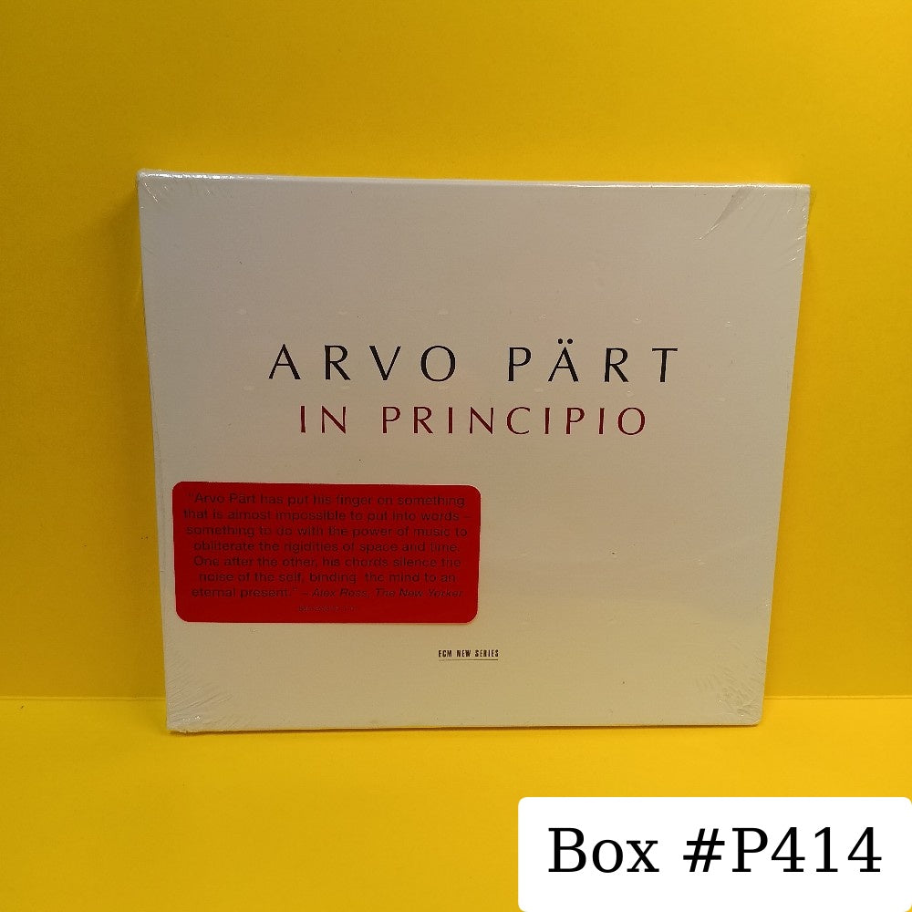 Arvo Pärt - In Principio - 2009 - ECM New Series 2050 - New - Sealed - CDs