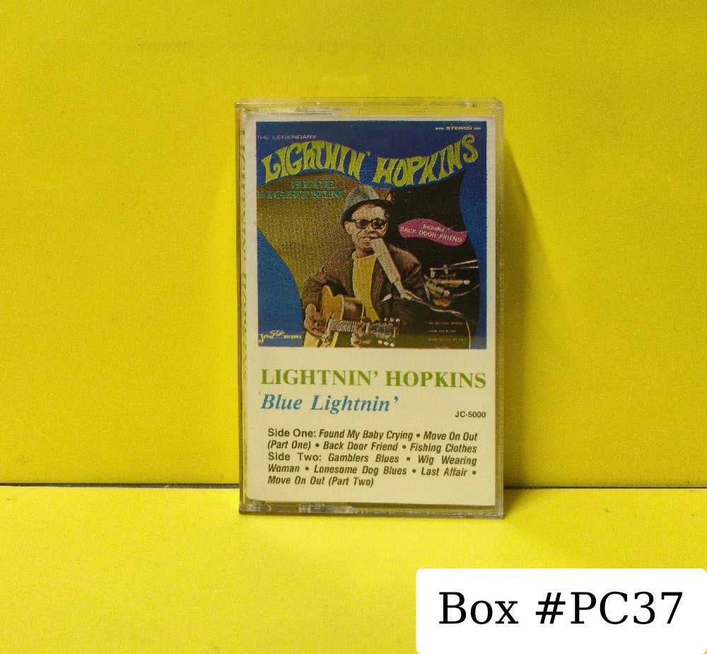 Lightnin' Hopkins - Blue Lightnin' - 1972 - JC-5000 - Used - EX - Cassettes - Clear Tape Shell