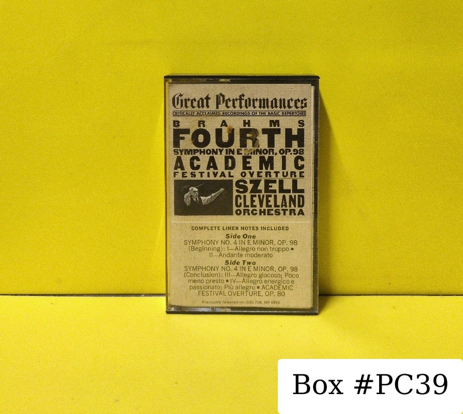 Johannes Brahms, George Szell, The Cleveland Orchestra -  Fourth Symphony In E Minor, Op. 98 / Academic Festival Overture, Op. 80 - 1990 - MYT 37778 - Used - EX - Cassettes - Beige Tape Shell