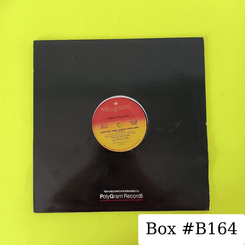 Carol Williams - Can't Get Away (From Your Love) 12" - 1982 - SPU 58 - Used - VG+ - Vinyl