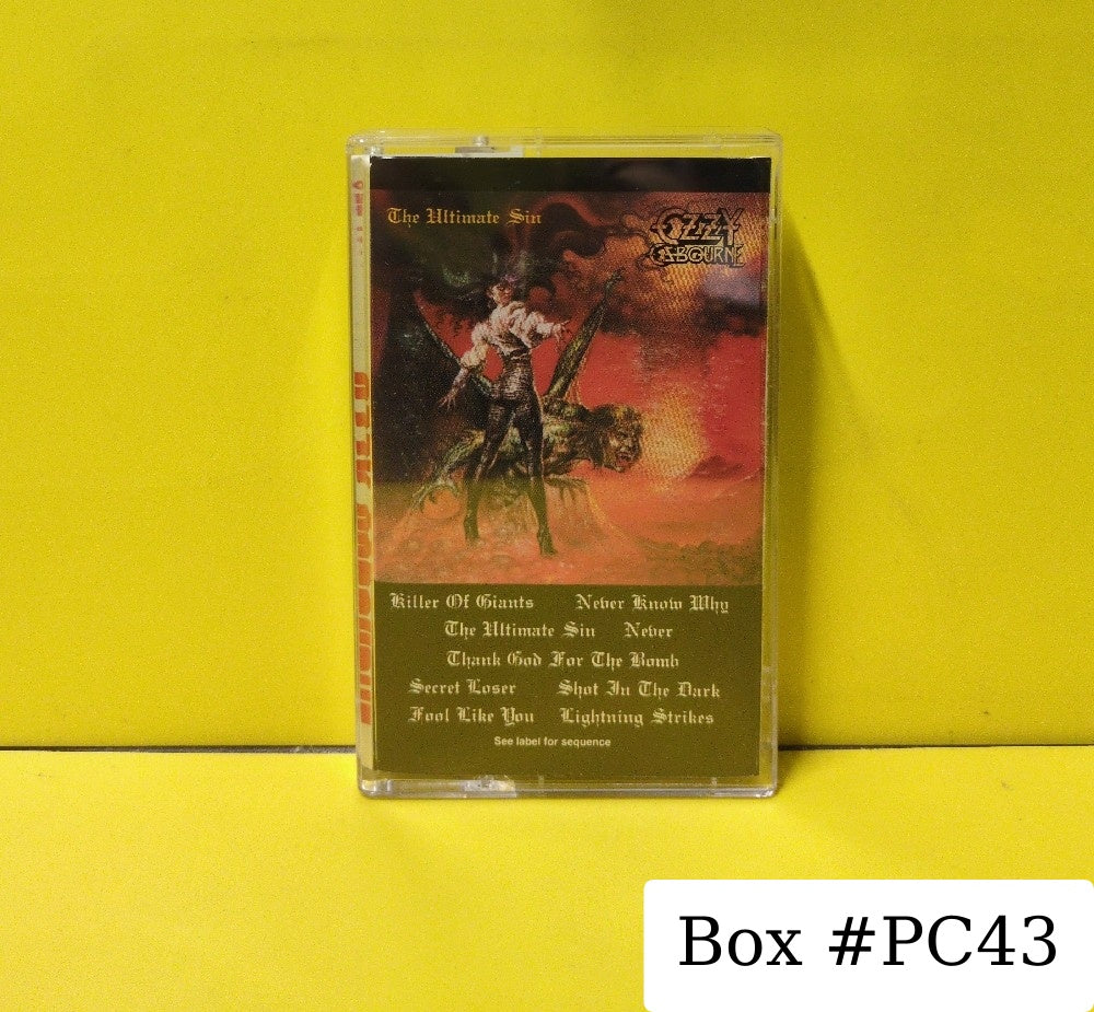 Ozzy Osbourne - The Ultimate Sin - 1986 - OZT 40026 - Used - EX - Cassettes - Clear Case - Textured Beige Tape Shell