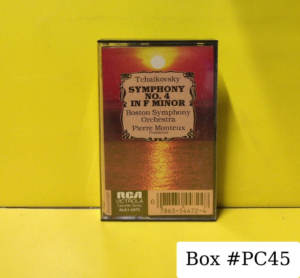 Tchaikovsky, Boston Symphony Orchestra, Pierre Monteux - Symphony No. 4 In F Minor - 1982 - ALK1-4472 - Used - EX - Cassettes - Beige Tape Shell