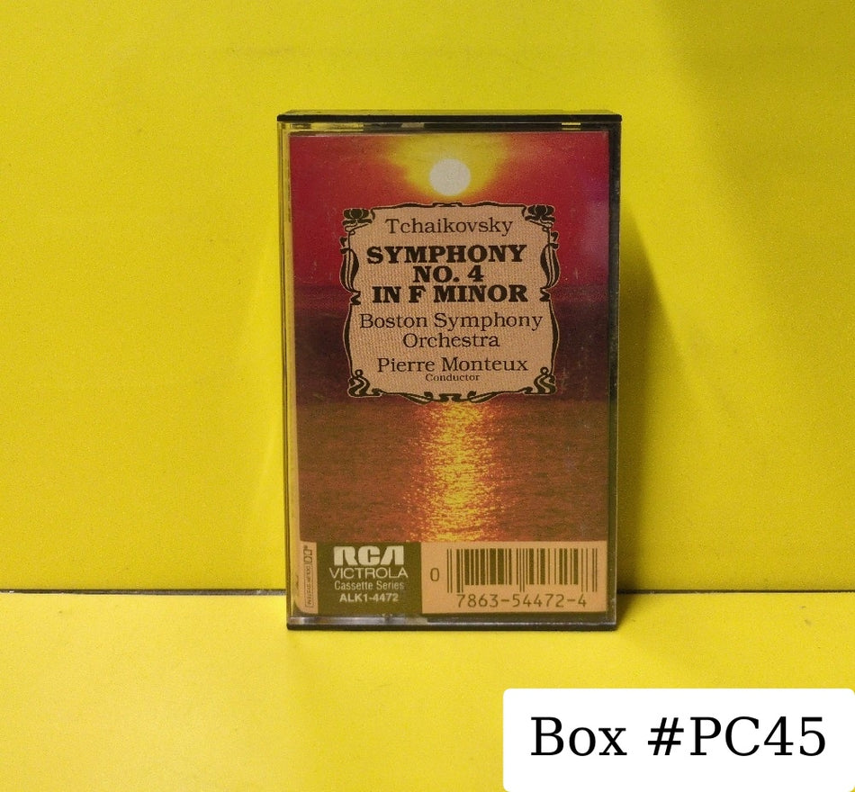 Tchaikovsky, Boston Symphony Orchestra, Pierre Monteux - Symphony No. 4 In F Minor - 1982 - ALK1-4472 - Used - EX - Cassettes - Beige Tape Shell