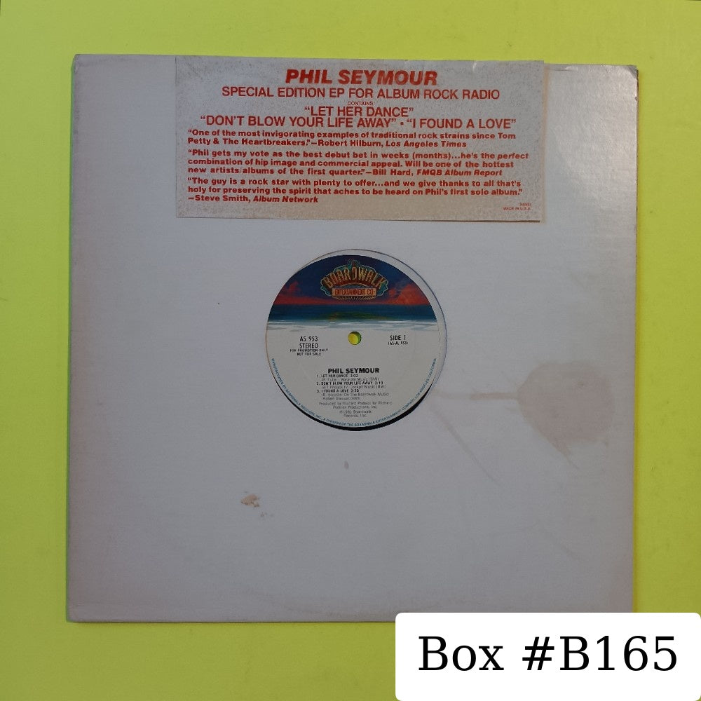 Phil Seymour - Let Her Dance 12" EP PROMO - 1981 - AS 953 - Used - VG++ - Vinyl