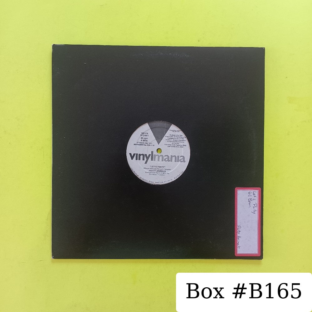 Party Animals - Let's Party 12" - 1988 - BMR 016 - Used - VG++ - Vinyl