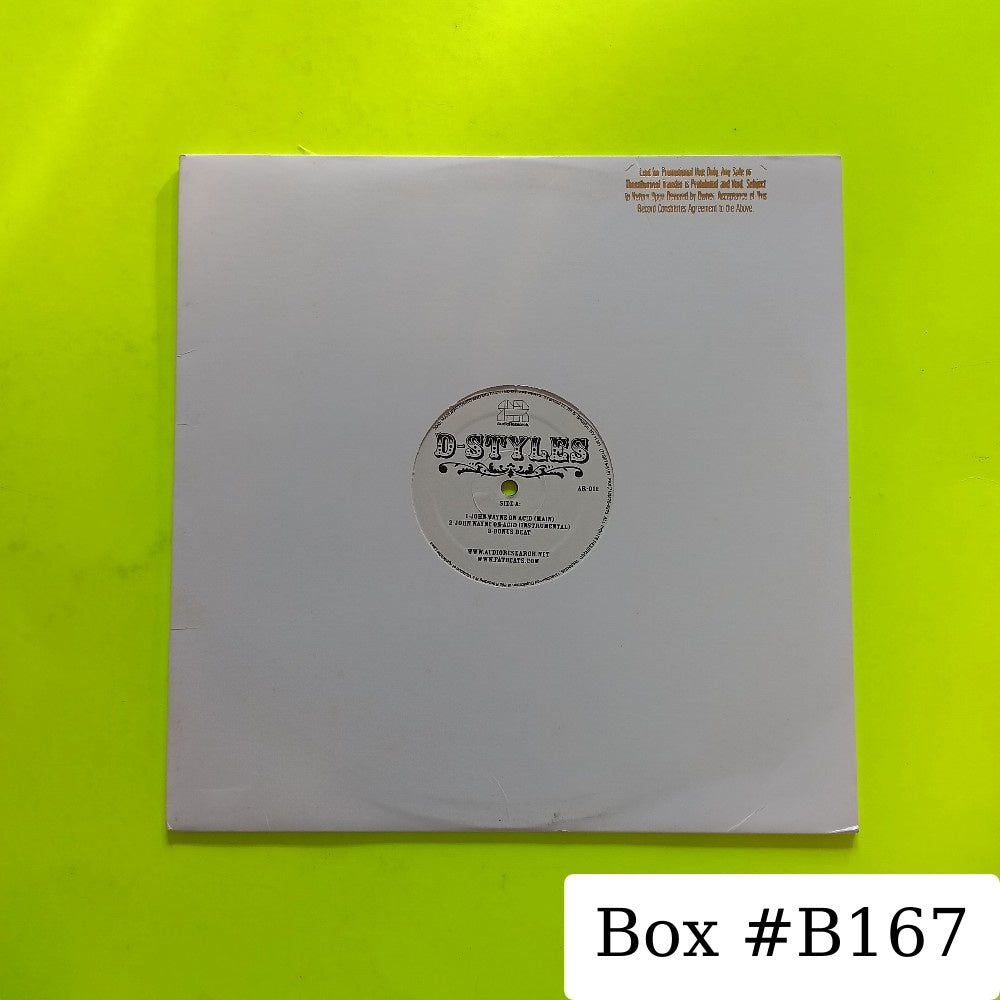 D-Styles - John Wayne On Acid 12" - 2003 - AR-012 - Used - VG++ - Vinyl