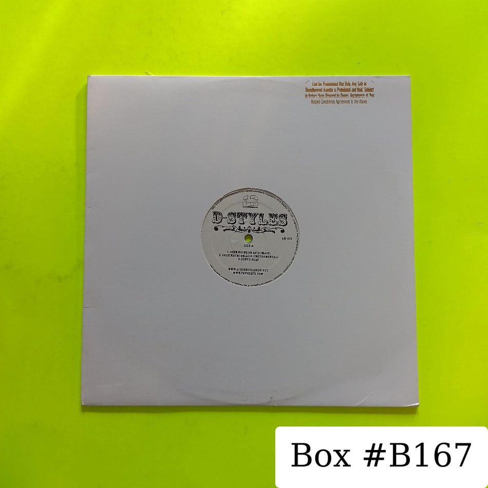 D-Styles - John Wayne On Acid 12" - 2003 - AR-012 - Used - VG++ - Vinyl