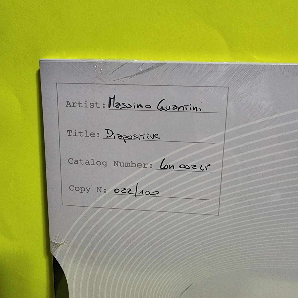 Massimo Guantini - Diapositive / Limited Edition Numbered to 100 - 2020 - LON002LP New - Sealed - Vinyl