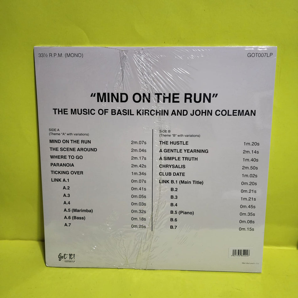 Basil Kirchin & John Coleman - Mind On The Run - 2021 - GOT007LP New - Sealed - Vinyl
