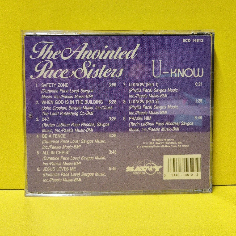 The Anointed Pace Sisters - U-Know - 1992 - SCD 14812 - Used - EX - CDs
