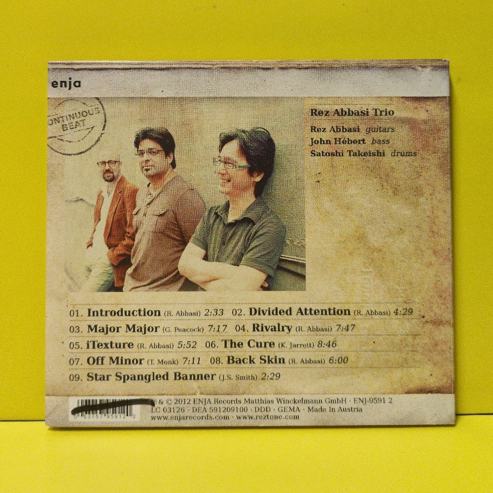 Rez Abbasi Trio - Continuous Beat - 2012 - ENJ-9591 2 - Used - EX - CDs