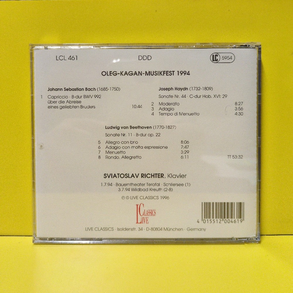 Sviatoslav Richter - Bach / Haydn / Beethoven - 1996 - LCL 461 - Used - VG++ - CDs - Germany Import